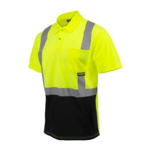 CMCWORKWEAR Class 2 High Visibility Color Blocked Safety Short Sleeve Polo